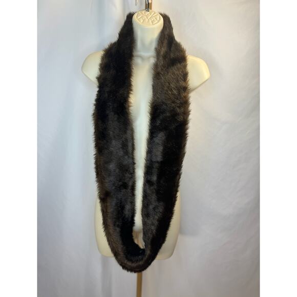 Sable Faux Fur Infinity Scarf – Dark Brown - Picture 6 of 8